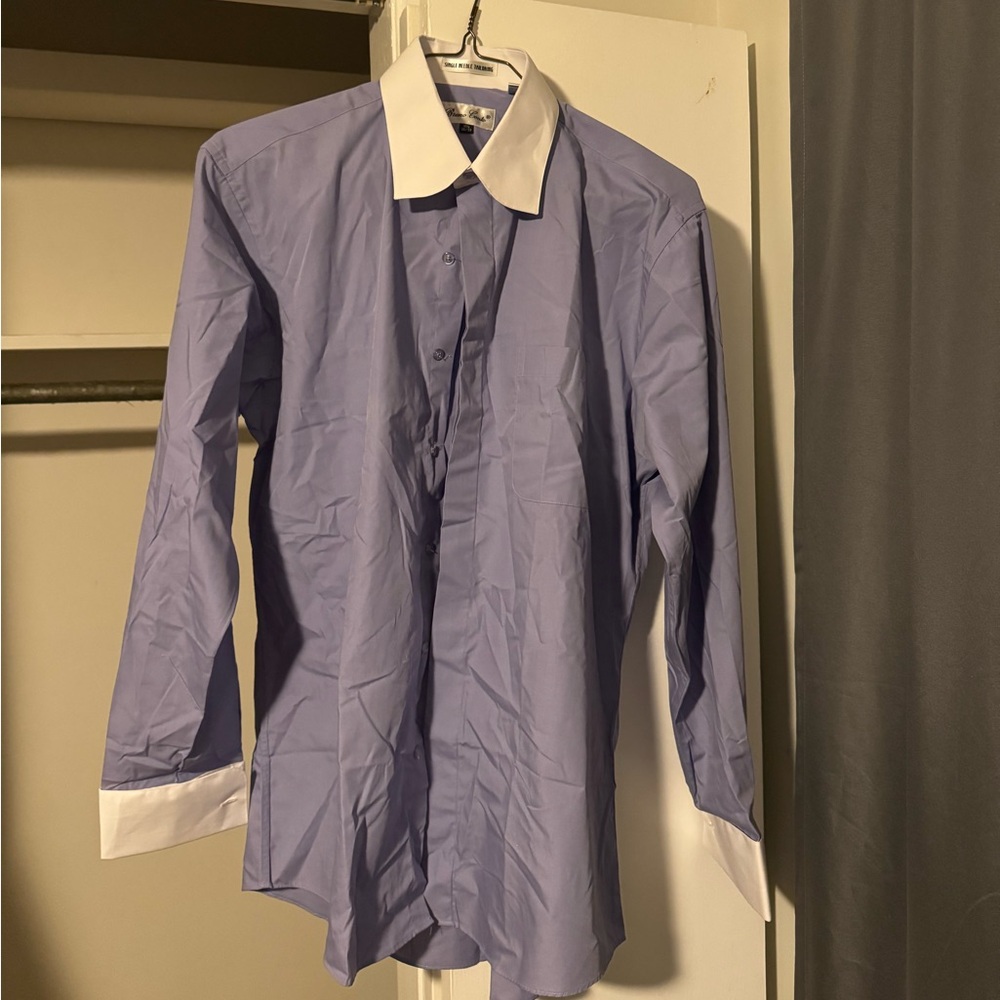 Elegant Men's Lavender Dress Shirt with White Accents